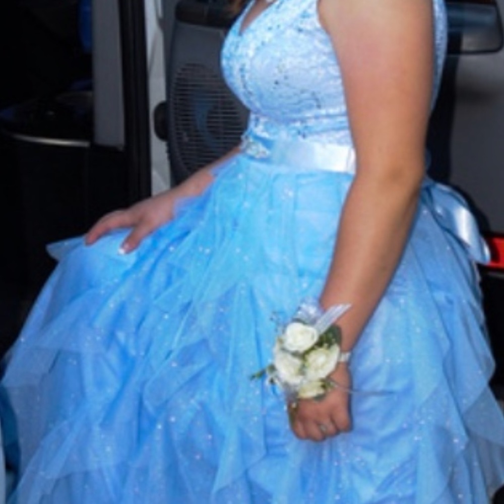 Beautiful Cinderella blue prom dress